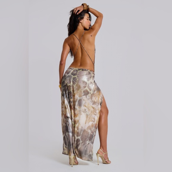Jaded London Sedona Metallic Leopard Maxi Dress - Picture 5 of 7